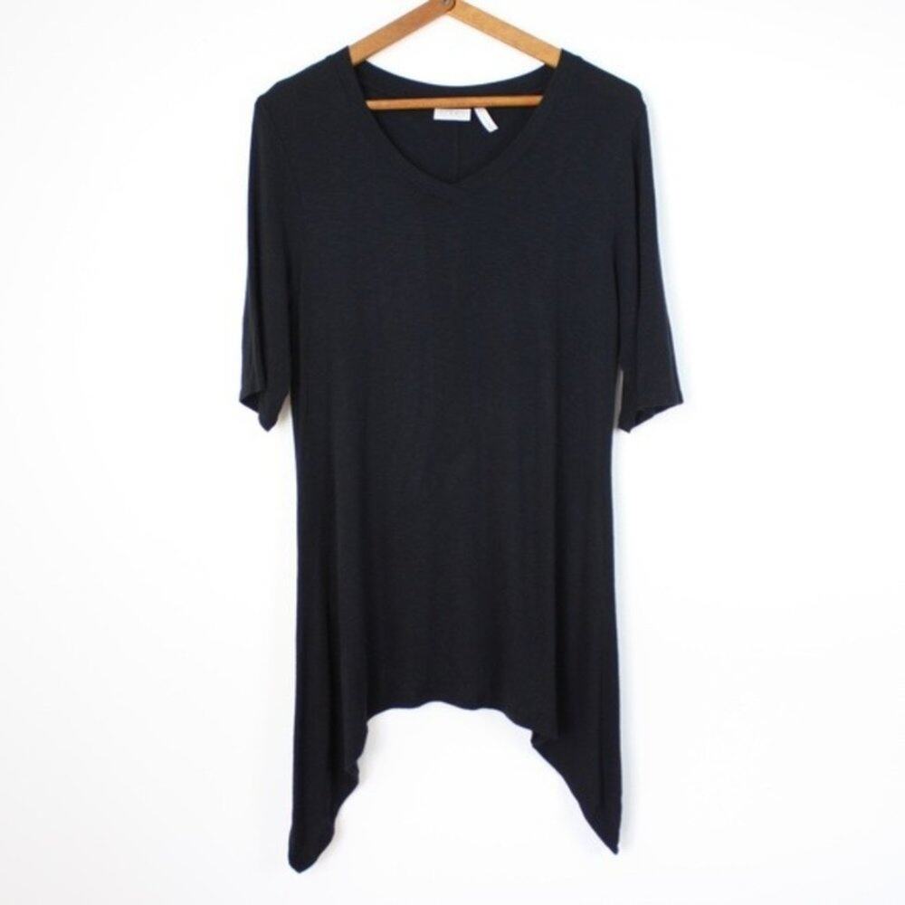LOGO By Lori Goldstein Tunic Women's Size Small Black Basic Top
